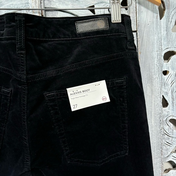 AG Alexxis Boot High- Rise Vintage Fit Super Black Velvet Bootcut Jeans NWT - Picture 7 of 11